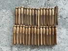 Vintage Antique Wooden Clothes Pins Lot Of 30 Round Flat Primitive 4 Inch