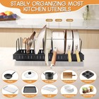 2 Pack Pull Out Pots And Pans Organizer Under Kitchen 2 Pack  Black