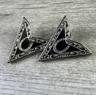 Unbranded Pair Silver Horseshoe Floral Country Western Shirt Blouse Collar Tips