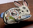 Vtg 70   s Mexican Folk Art Tonala Rabbit Hand Painted Wall Hanging Mexico Signed