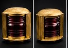 Antique Pair Perko Red Boat Lanterns Nautical Maritime Brass Lamps Maritime