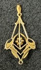 Art Nouveau 10k  Gold Moissanite Lavaliere Pendant  Antique Beautiful As Is Read