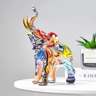 Colorful Art Elephant Statue Sculpture Figurine Collectible Gift Idea Large 