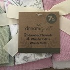 Baby 7 Pc Bath Set 2 Hooded Towels  4 Washcloths And Bath Mitt New   Dreamgro