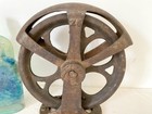 Antique Industrial Pulley Wheel Cast Iron Well   Shaft With Fender Salvage