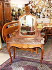 French Antique Carved Walnut Louis Xv Marble Top Dresser   Vanity