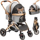3-in-1 Pet Stroller Cat Dog Cage Stroller Travel Folding Carrier 4 Wheels