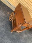 Vintage Drop Leaf Rolling Wooden Tea Cart Single Drawer