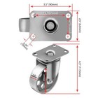 4 All Steel Swivel Plate Caster 3 5  Wheels Gray Heavy Duty Steel