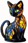 3d Cat Table Lamp Series Stained Glass Stained Night Light Retro Desk Lamps  