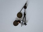 Antique Victorian Chilian Wire Disentanglement Puzzle Fob Brass Wood C1900