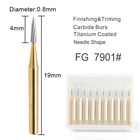 10pc Fg7901 Dental Tungsten Carbide Gold Burs Polishing For High Speed Handpiece