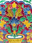 Vintage Meenakari Key Holder Hooks Enamel Floral Metal Wall Hanging Entryway