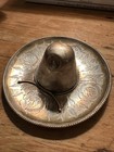 Large Vtg  Mexican Sterling Silver 925 Sombrero Dish  2 3 Ounces 
