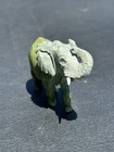 Vintage Hand Carved Green Verdite Sttone Elephant 3    Long