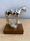 Equestrian rodeo Competition Metal With Wood Base Horse Trophy 5 X 3 5 X 3 5 