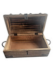 Vintage Wooden Camelback Treasure Chest Steam Trunk Jewelry Box - Folk Art