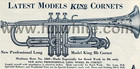 Vintage King Professional Long  Cornet   The Hn White Co Cleveland Ohio