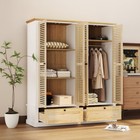 4 Door Closet Wardrobe Armoire Rack Storage Organizer Cabinet Shelf  2 Drawers