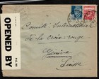 Algeria To Switzerland 2 1943 Censor 2406   1019 Bearing 1942 3f Blue   1941