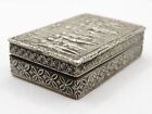 Gorgeous Antique Sterling Silver Scenic Pill Box  