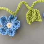          One Handmade Crocheted Forget Me Not   Leaf Bunting garland          
