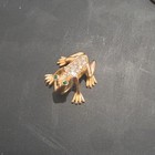 14k Gold Frog Charm With Green Eyes And Diamonds