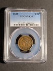 1849 Braided Hair Half Cent     Pcgs Vf35     Brown Color