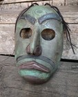 Northwest Coast Mask Antique Kwakwak wa Mask Carved Cedar Wood Portrait Mask