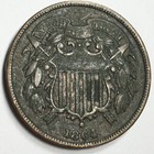 1864 United States 2 Cent Piece - Very Fine  vf  Large Motto Km 94
