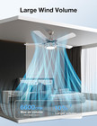 Ceiling Fan With Lights Remote Control  52 Inch  Brushed Nickel  5-blades 