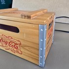 Vintage Coca-cola Wood Crate With Bottles Alarm Clock Radio Am fm Works