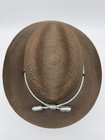 Vtg The Lawman Genuine Milan Mens Straw Western Fedora Style Hat Faded 7 1 2