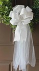 White Wedding Pew Bows tulle Tails aisle Chair Decorations church Ceremony Decor