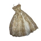 Vintage Y2k Evening Gown  Gold Ivory Chiffon Fairycore Maxi Dress