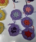 Handmade Hexagon Crochet Afghan Granny Pieces 2 3 4  X 2 1 2  Vintage Lot Of 44