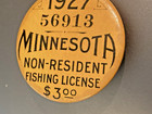 1927 Minnesota Non-resident Fishing License Button Pinback