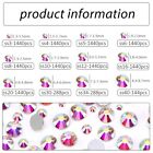 2mm 3mm 4mm 5mm 6mm Faceted Crystal Glass Rhinestones Flat Back Nail Art Gems