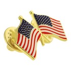 Pinmart s Usa Crossed American Flags Patriotic Enamel Lapel Pin