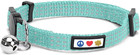 Reflective Teal Cat Collar With Safety Buckle And Removable Bell For Kitten And