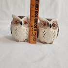 Vintage Great Horned Owl Figurine Salt   Pepper Shakers Japan Round 80 s Bird