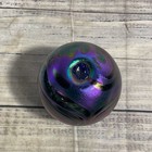 Blue purple Iridescent Glass 3  Spherical Bud Vase Perfume Bottle