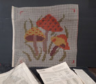 Vintage Latch Hook Rug Craft Kit Mushroom Pillow Retro 70s Hippy Groovy Funky