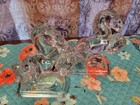Vintage Bookends Clear Glass Horse Horses Mid Century Rearing Le Smith Heavy