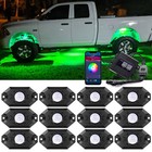 Rgb Led Rock Lights Kits - 12 Pods Bluetooth Multicolor Underglow Underbody Neon