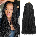 Passion Twist Hair 18 Inch 8 Packs Water Wave Crochet 18 Inch  pack Of 8  1b 
