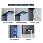 Black Stainless Steel Led Shower Panel Tower System W rainfall Massage Body Jets