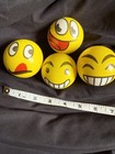 Set Of 4 Emoji Design Squeeze Balls- Novelty Stress Relief 