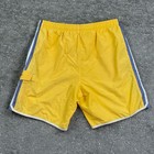 Speedo Swim Trunks Mens Yellow Blue Striped Mesh Lined Cargo Pocket Board Shorts