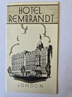 Hotel Rembrandt - London Brochure And Tariff Card Early 1950 s